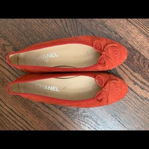 Chanel pebbled texture Burnt Orange Ballet flat